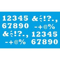 Stencil Litoarte 21 x 34 cm - ST-085 Números e Caractéres