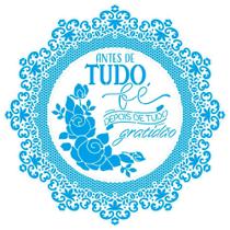 Stencil Litoarte 30 x 30 cm - STQG-030 Guirlanda Rendada, Antes de Tudo Fé Depois de Tudo Gratidão