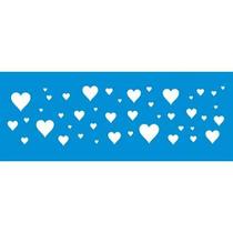 Stencil Litoarte 6,5 x 17 cm - STP-101 Corações