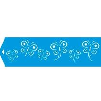 Stencil Litoarte 8,4 x 28,6 cm - STE-008 Barrados De Borboletas