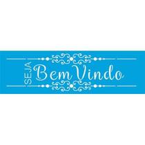 Stencil Litoarte 8,4 x 28,6 cm - STE-332 Bem-Vindo