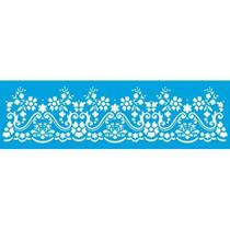 Stencil Litoarte 8,4 x 28,6 cm - STE-342 Barrado Renda Flores