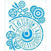 Stencil Litoarte Juari Souza 20 x 25 cm - STR-229 Steampunk : Engrenagens