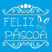 Stencil Litoarte Páscoa 20 x 20 cm - STXX-054 Feliz Páscoa