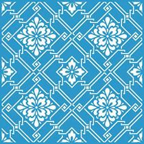 Stencil Litoarte Rose Ferreira 20 x 20 cm - STXX-005 Estampa Azulejo Com Flores