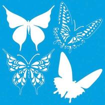 Stencil Litoarte Rose Ferreira 20 x 20 cm - STXX-023 Borboletas - Sobreposição