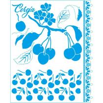 Stencil Litoarte Rose Ferreira 20 x 25 cm - STR-239 Kit Cozinha : Cereja