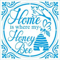 Stencil Litoarte Tays Rocha 14 x 14 cm - STA-165 Home Is Where