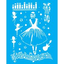 Stencil Litocart LSG-237 Bailarina Musical 25x20cm