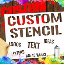 Stencil MuMiY para pintura em spray com texto e logotipo personalizados
