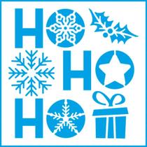 Stencil Natal Litoarte 10 X 10 cm - STNX - 039 Hohoho, Poinsétia, Floco e Presente Stencil Natal Litoarte 10 X 10 cm - STNX - 039 Hohoho, Poinsétia, Floco e Presente