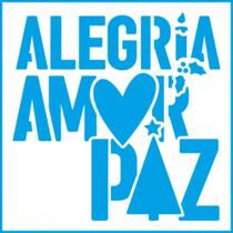 Stencil Natal Litoarte 10 X 10 cm - STNX - 042 Alegria, Amor e Paz