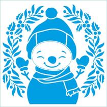 Stencil Natal Litoarte 14 X 14 cm - STAN-020 Boneco de Neve