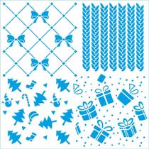 Stencil Natal Litoarte 20 X 20 cm - STXXN - 018 Padrões