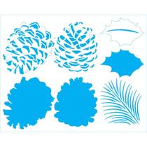Stencil Natal Litoarte 25 X 20 cm - STRN - 013 Pinhas e Folhas Stencil Natal Litoarte 25 X 20 cm - STRN - 013 Pinhas e Folhas