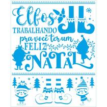 Stencil Natal Litoarte 25 X 20 cm - STRN - 033 Elfos Stencil Natal Litoarte 25 X 20 cm - STRN - 033 Elfos