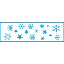 Stencil Natal Litoarte 28 X 8 cm - STN - 034 Flocos de Neve