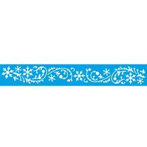 Stencil Natal Litoarte 4,2 x 28,5 cm - STBN-002 Barrado Arabesto e Flocos de Neve