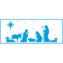 Stencil Natal Litoarte 7 X 17 cm - STNP - 015 Presépio
