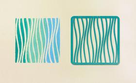 Stencil Ondas Para Pintura e Confeitaria 14cm x 14cm