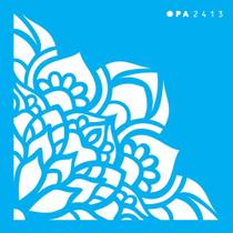 Stencil Opa 10 x 10 cm - Cantoneira Flor de Lótus - 2413 Stencil Opa 10 x 10 cm - Cantoneira Flor de Lótus - 2413