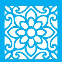 Stencil Opa 10 X 10 cm - Ladrilho Flor - 1712 Stencil Opa 10 X 10 cm - Ladrilho Flor - 1712