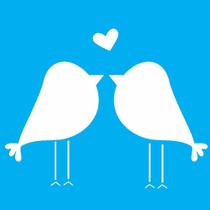 Stencil Opa 10 x 10 cm - Passarinhos Casal - 1863 Stencil Opa 10 x 10 cm - Passarinhos Casal - 1863