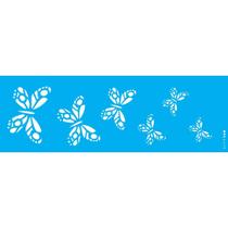 Stencil Opa 10 x 30 cm - Borboleta Vitral - 2419