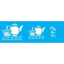 Stencil Opa 10 x 30 cm - Bule Chá - 005