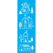 Stencil Opa 10 x 30 cm - Casas Desenhadas - 3371