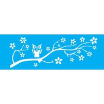 Stencil Opa 10 x 30 cm - Coruja no Galho - 964 Stencil Opa 10 x 30 cm - Coruja no Galho - 964