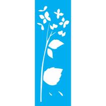 Stencil Opa 10 x 30 cm - Flor Hortênsia - 1789