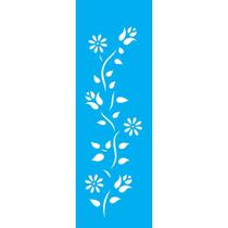 Stencil Opa 10 x 30 cm - Flores e Botões - 729 Stencil Opa 10 x 30 cm - Flores e Botões - 729