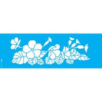Stencil Opa 10 x 30 cm - Flores Primulas - 3462 Stencil Opa 10 x 30 cm - Flores Primulas - 3462