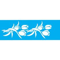 Stencil Opa 10 x 30 cm - Flores Tulipas I - 972