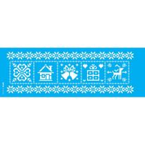 Stencil Opa 10 x 30 cm - Ponto Cruz Natalino IV - 3536