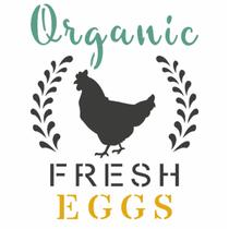 Stencil OPA 10x10 2903 FarmHouse Organic Fresh Eggs - OPA Criando Arte