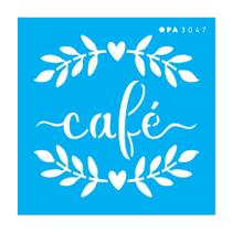 Stencil Opa 10x10 Palavras Café 3047 Stencil Opa 10x10 Palavras Café 3047