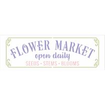 Stencil OPA 10x30 3298 Frase Flower Market - OPA Criando Arte