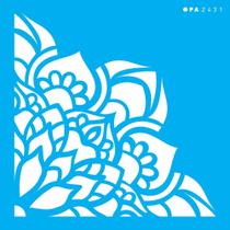 Stencil Opa 14 X 14 cm - Cantoneira Flor de Lótus - 2431