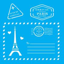 Stencil Opa 14 X 14 cm - Cartão Postal Paris - 2008