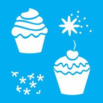 Stencil Opa 14 X 14 cm - Cupcakes - 1052