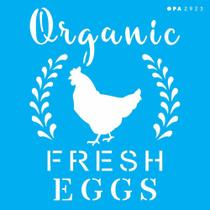 Stencil Opa 14 X 14 cm - Farm House Organic Fresh Eggs - 2923 - Opa Criando Arte