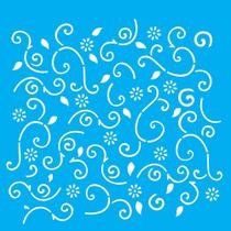 Stencil Opa 14 X 14 cm - Flor Folha - 1054