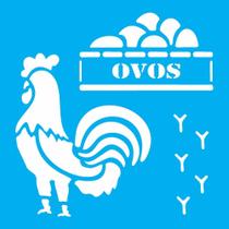 Stencil Opa 14 X 14 cm - Galinha Ovos - 1057
