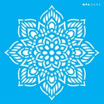 Stencil Opa 14 x 14 cm - Mandala Flor Oito Pontas - 2693