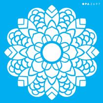 Stencil Opa 14 x 14 cm - Mandala Folhas - 2697