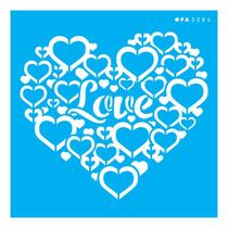 Stencil Opa 14x14 Coração Love 3084