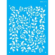 Stencil Opa 15 X 20 cm - Galho Com Flores - 2846 Stencil Opa 15 X 20 cm - Galho Com Flores - 2846