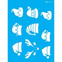 Stencil Opa 15 x 20 cm - Gorros e Rena - 2999 Stencil Opa 15 x 20 cm - Gorros e Rena - 2999